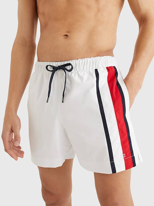 Tommy Hilfiger Drawstring Mid Cut Cut Cut Length Shorts Mayo Erkek Beyaz | TH029BLI