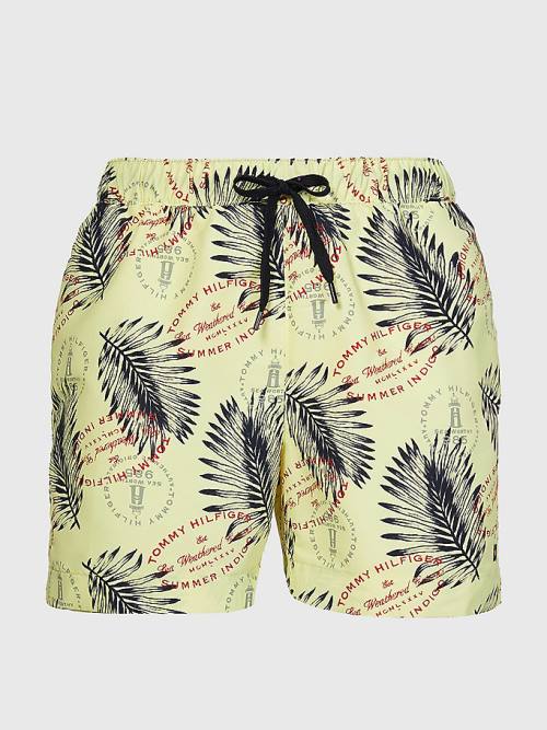 Tommy Hilfiger Drawstring Mid Cut Cut Cut Length Shorts Mayo Erkek Sarı | TH205YBN