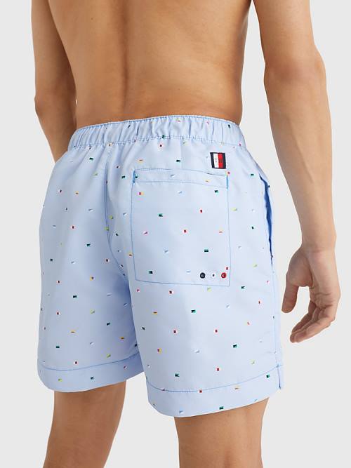 Tommy Hilfiger Drawstring Mid Cut Cut Cut Length Shorts Mayo Erkek Mavi | TH932ULI