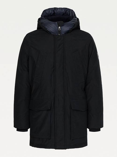 Tommy Hilfiger Dry Wax Filled Rockie Parka Kaban Erkek Siyah | TH762GAD