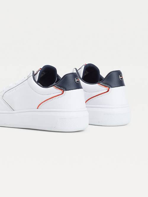 Tommy Hilfiger Elevated Cupsole Deri Spor Ayakkabı Kadın Mavi | TH301QRF