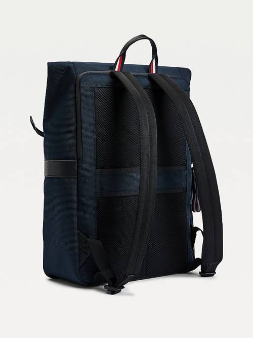 Tommy Hilfiger Elevated Fold-Over Backpack Çanta Erkek Mavi | TH718IYZ