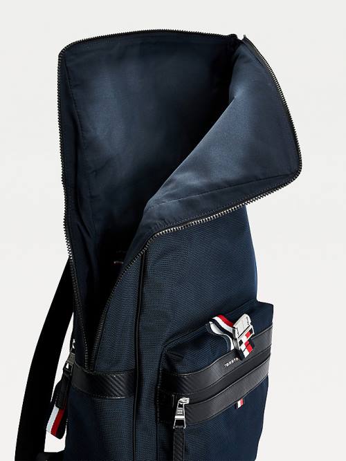 Tommy Hilfiger Elevated Fold-Over Backpack Çanta Erkek Mavi | TH718IYZ