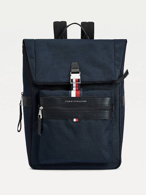 Tommy Hilfiger Elevated Fold-Over Backpack Çanta Erkek Mavi | TH718IYZ