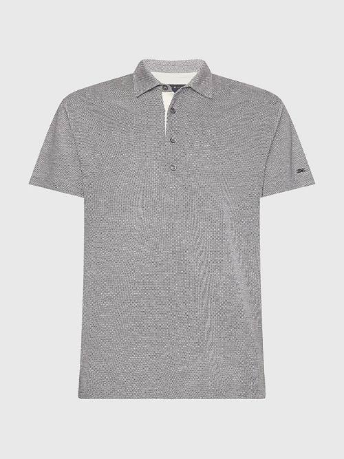 Tommy Hilfiger Elevated Honeycomb Polo Yaka Tişört Erkek Gri | TH460LDG