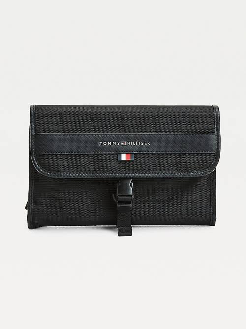 Tommy Hilfiger Elevated Metal Logo Travel Washbag Çanta Erkek Siyah | TH610ZCK