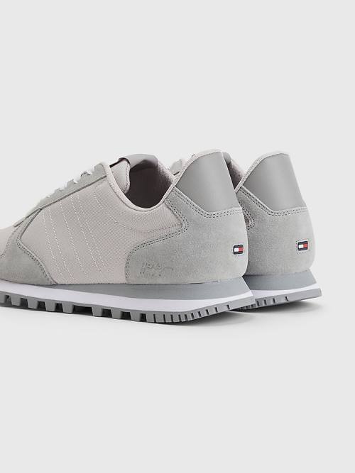 Tommy Hilfiger Elevated Mixed Texture Runner Spor Ayakkabı Erkek Gri | TH185LIN