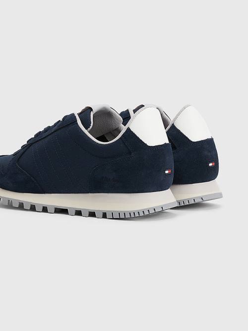 Tommy Hilfiger Elevated Mixed Texture Runner Spor Ayakkabı Erkek Mavi | TH603YBQ