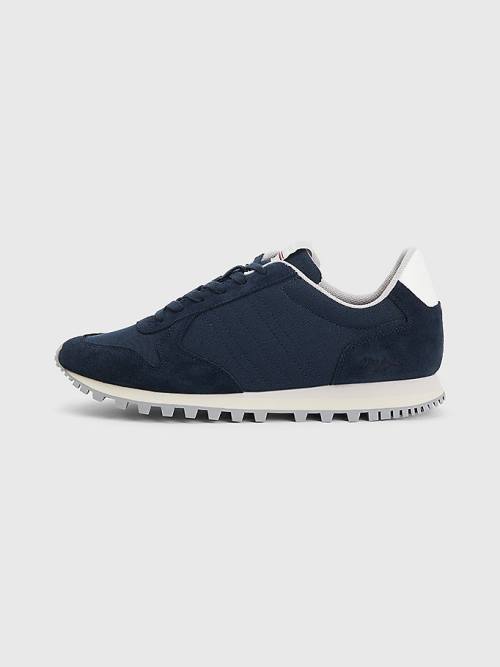 Tommy Hilfiger Elevated Mixed Texture Runner Spor Ayakkabı Erkek Mavi | TH603YBQ