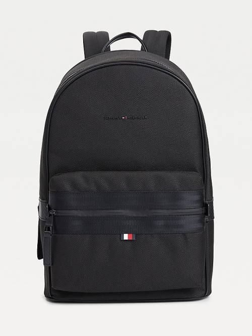 Tommy Hilfiger Elevated Modern Webbing Detail Backpack Çanta Erkek Siyah | TH548RCT