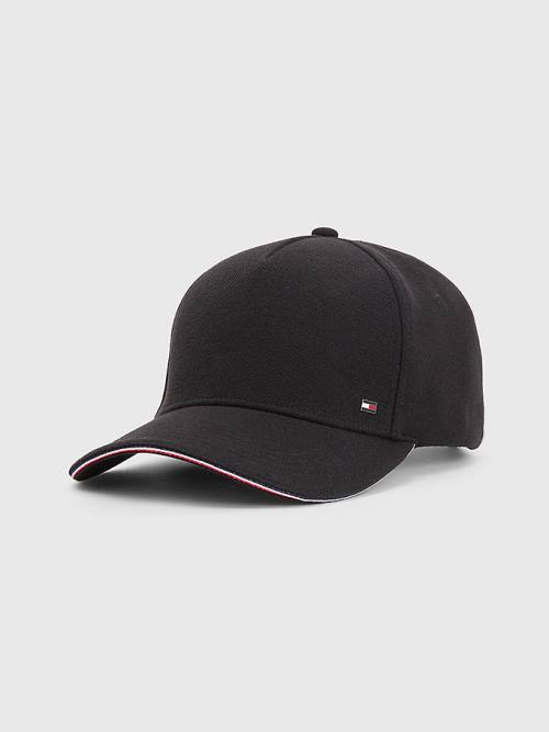 Tommy Hilfiger Elevated Signature Tape Cap Şapka Erkek Siyah | TH649GPJ