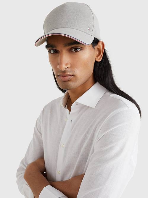 Tommy Hilfiger Elevated Signature Tape Cap Şapka Erkek Gri | TH782IBM