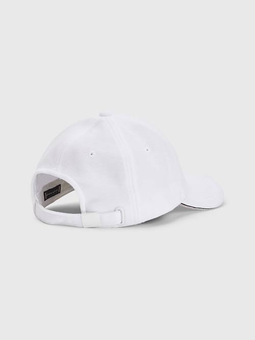 Tommy Hilfiger Elevated Signature Tape Cap Şapka Erkek Beyaz | TH854FWT