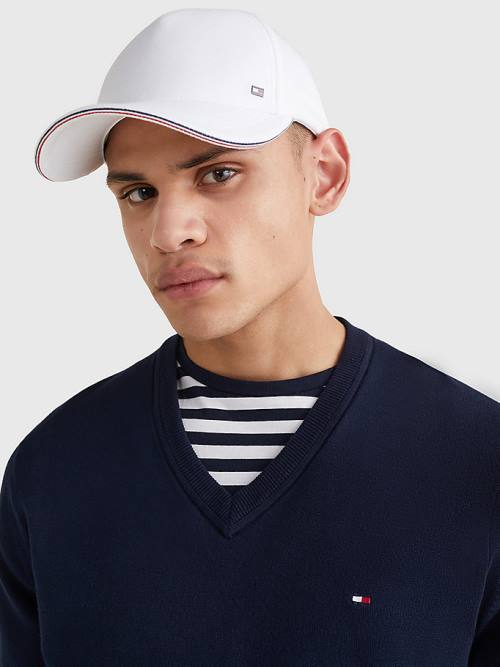 Tommy Hilfiger Elevated Signature Tape Cap Şapka Erkek Beyaz | TH854FWT