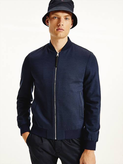 Tommy Hilfiger Elevated Suit Bomber Ceket Erkek Mavi | TH938BYL