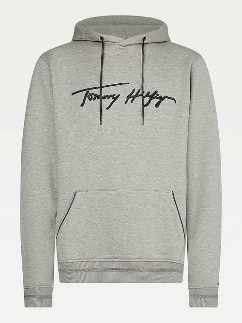 Tommy Hilfiger Elevated TH Signature Kapüşonlu Sweatshirt Erkek Gri | TH342HGO