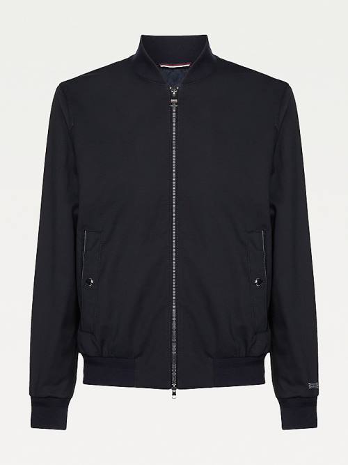 Tommy Hilfiger Elevated Tech Virgin Wool Bomber Ceket Erkek Mavi | TH426LWJ