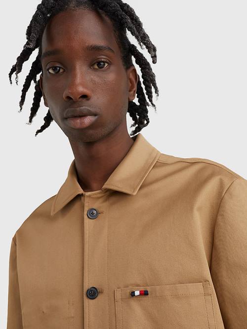 Tommy Hilfiger Elevated Utility Shirt Ceket Erkek Kahverengi | TH906BJX