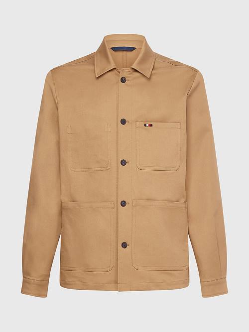 Tommy Hilfiger Elevated Utility Shirt Ceket Erkek Kahverengi | TH906BJX