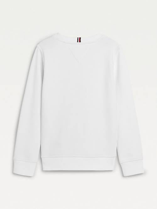 Tommy Hilfiger Embossed Banded Sweatshirt Erkek Çocuk Beyaz | TH518ONV