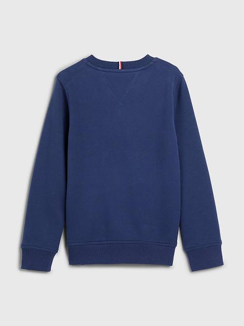 Tommy Hilfiger Embossed Banded Sweatshirt Erkek Çocuk Mavi | TH684XZV