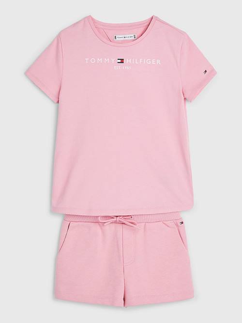 Tommy Hilfiger Essential And Shorts Set Sweatshirt Kiz Çocuk Pembe | TH385XOW