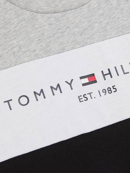 Tommy Hilfiger Essential Colour-Blocked Organic Pamuklu Tişört Erkek Çocuk Siyah | TH279UCM