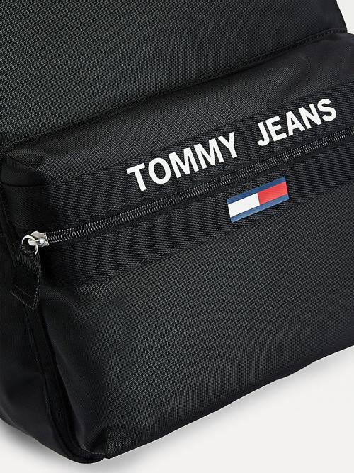 Tommy Hilfiger Essential Contrast Handle Backpack Çanta Erkek Siyah | TH397LUJ