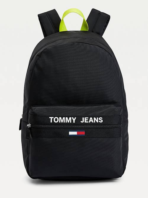 Tommy Hilfiger Essential Contrast Handle Backpack Çanta Erkek Siyah | TH397LUJ