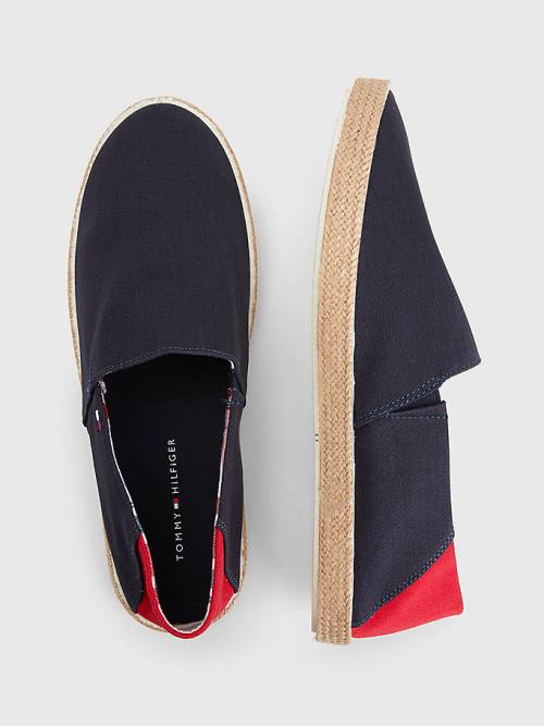 Tommy Hilfiger Essential Contrast Panel Espadrilles Günlük Ayakkabı Erkek Mavi | TH935QVL