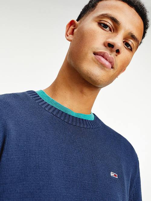 Tommy Hilfiger Essential Crew Neck Jumper Kazak Erkek Mavi | TH215IHU