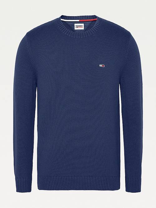 Tommy Hilfiger Essential Crew Neck Jumper Kazak Erkek Mavi | TH215IHU