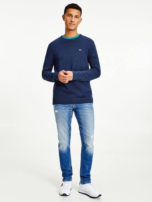 Tommy Hilfiger Essential Crew Neck Jumper Kazak Erkek Mavi | TH215IHU