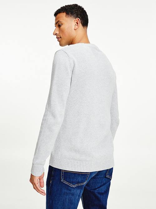 Tommy Hilfiger Essential Crew Neck Jumper Kazak Erkek Gri | TH378BJW