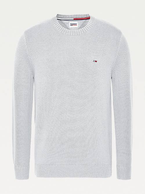 Tommy Hilfiger Essential Crew Neck Jumper Kazak Erkek Gri | TH378BJW