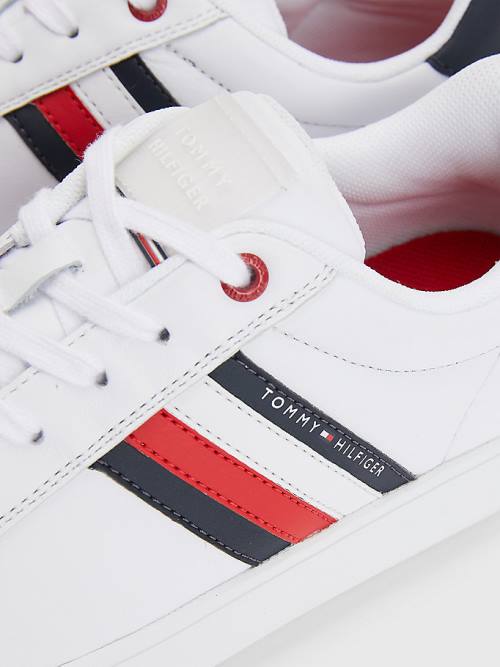 Tommy Hilfiger Essential Deri Cupsole Spor Ayakkabı Erkek Beyaz | TH213LRT