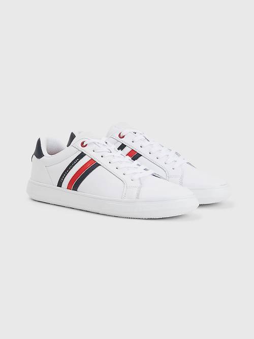 Tommy Hilfiger Essential Deri Cupsole Spor Ayakkabı Erkek Beyaz | TH213LRT