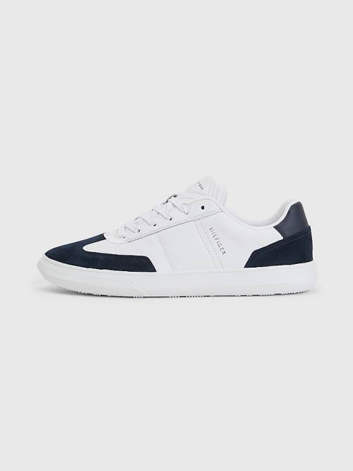 Tommy Hilfiger Essential Deri Cupsole Spor Ayakkabı Erkek Beyaz | TH487SAE