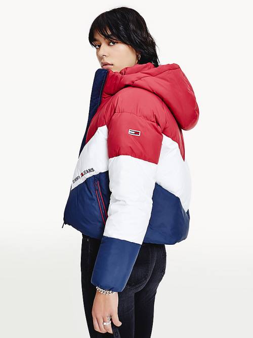 Tommy Hilfiger Essential Down Chevron Puffer Ceket Kadın Kırmızı | TH435BZU