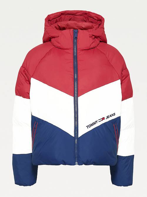 Tommy Hilfiger Essential Down Chevron Puffer Ceket Kadın Kırmızı | TH435BZU