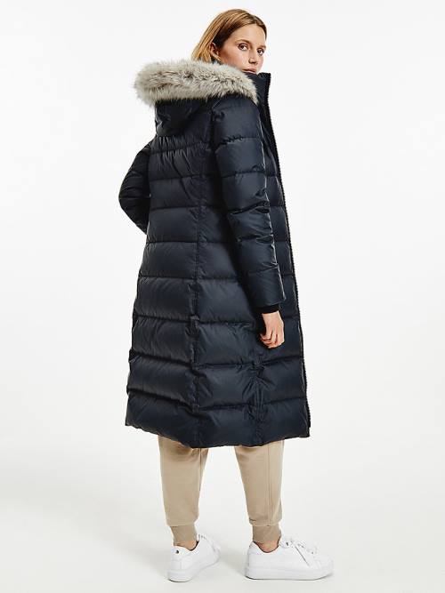 Tommy Hilfiger Essential Down-Filled Maxi Coat Ceket Kadın Siyah | TH638IDW