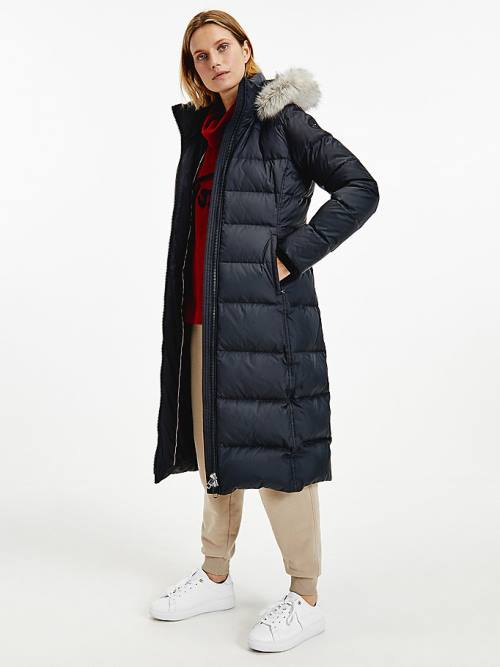 Tommy Hilfiger Essential Down-Filled Maxi Coat Ceket Kadın Siyah | TH638IDW