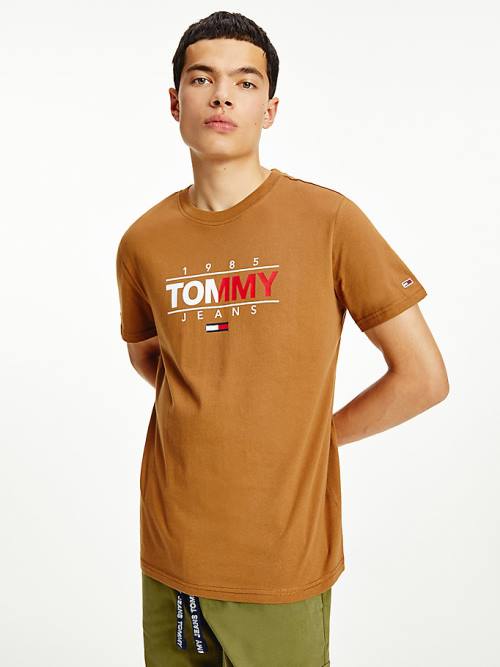 Tommy Hilfiger Essential Graphic Tişört Erkek Kahverengi | TH924XZJ