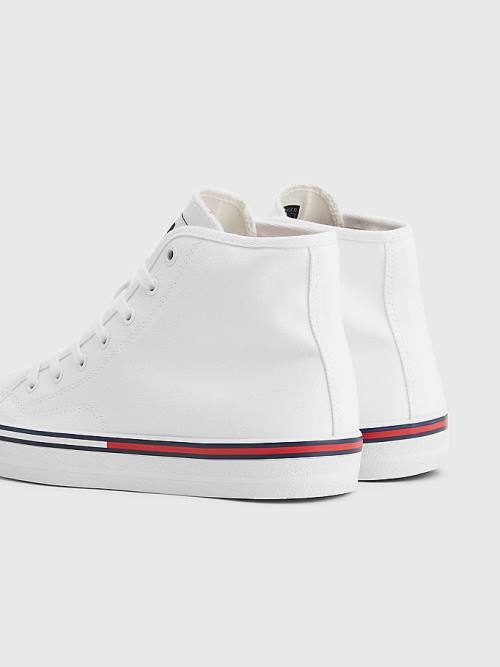 Tommy Hilfiger Essential High-Top Kanvas Spor Ayakkabı Kadın Beyaz | TH513TNE