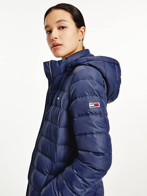 Tommy Hilfiger Essential Kukuletalı Down Coat Ceket Kadın Mavi | TH372RHL