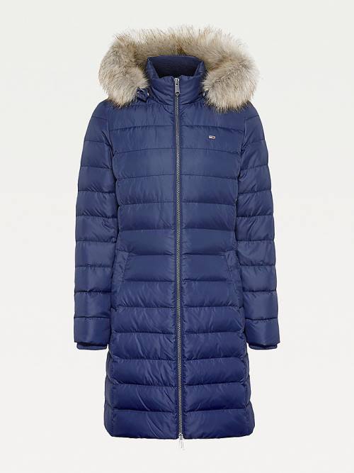 Tommy Hilfiger Essential Kukuletalı Down Coat Ceket Kadın Mavi | TH372RHL