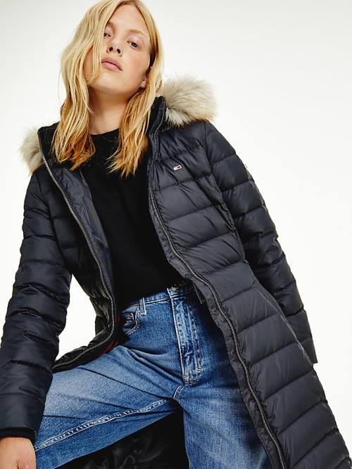 Tommy Hilfiger Essential Kukuletalı Down Coat Ceket Kadın Siyah | TH529XAP