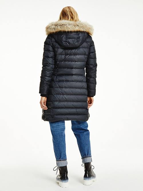 Tommy Hilfiger Essential Kukuletalı Down Coat Ceket Kadın Siyah | TH529XAP