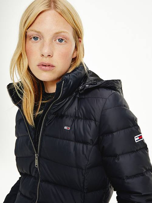 Tommy Hilfiger Essential Kukuletalı Down Coat Ceket Kadın Siyah | TH529XAP