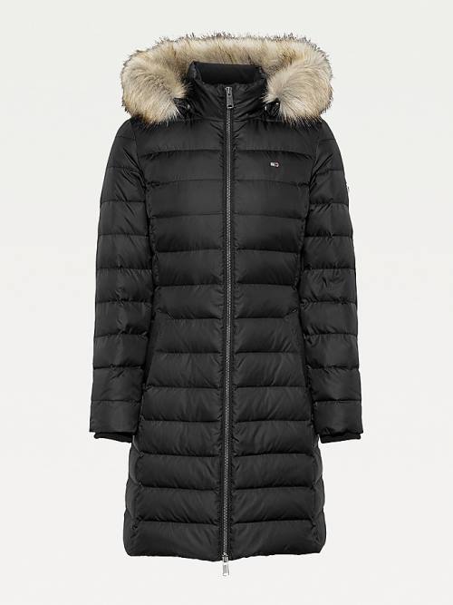 Tommy Hilfiger Essential Kukuletalı Down Coat Ceket Kadın Siyah | TH529XAP